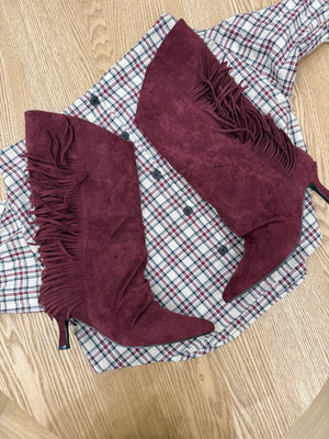 Stivaletto suede frange