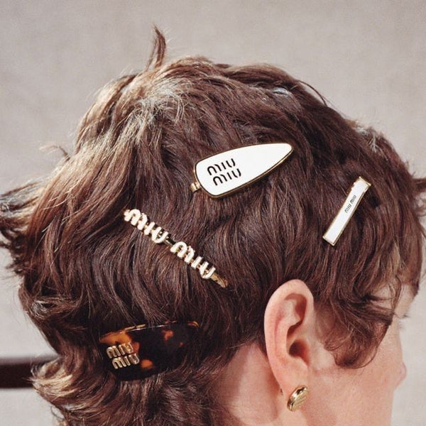 Hairclip slim scritta mm bianco