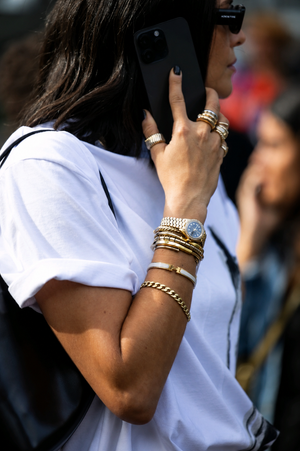 Bracciale click h “slim” perlato