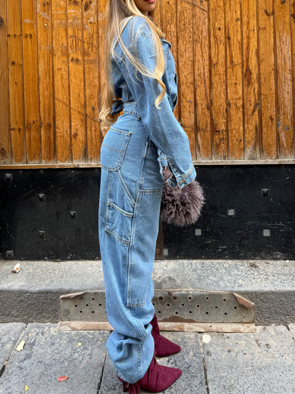 Coordinato denim Milano fashion