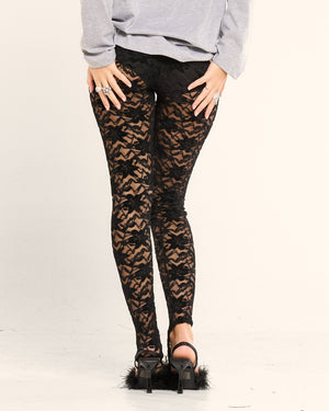 Collant in pizzo con ghette