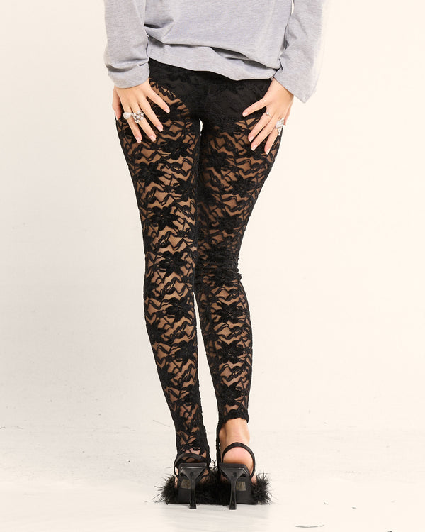 Collant in pizzo con ghette