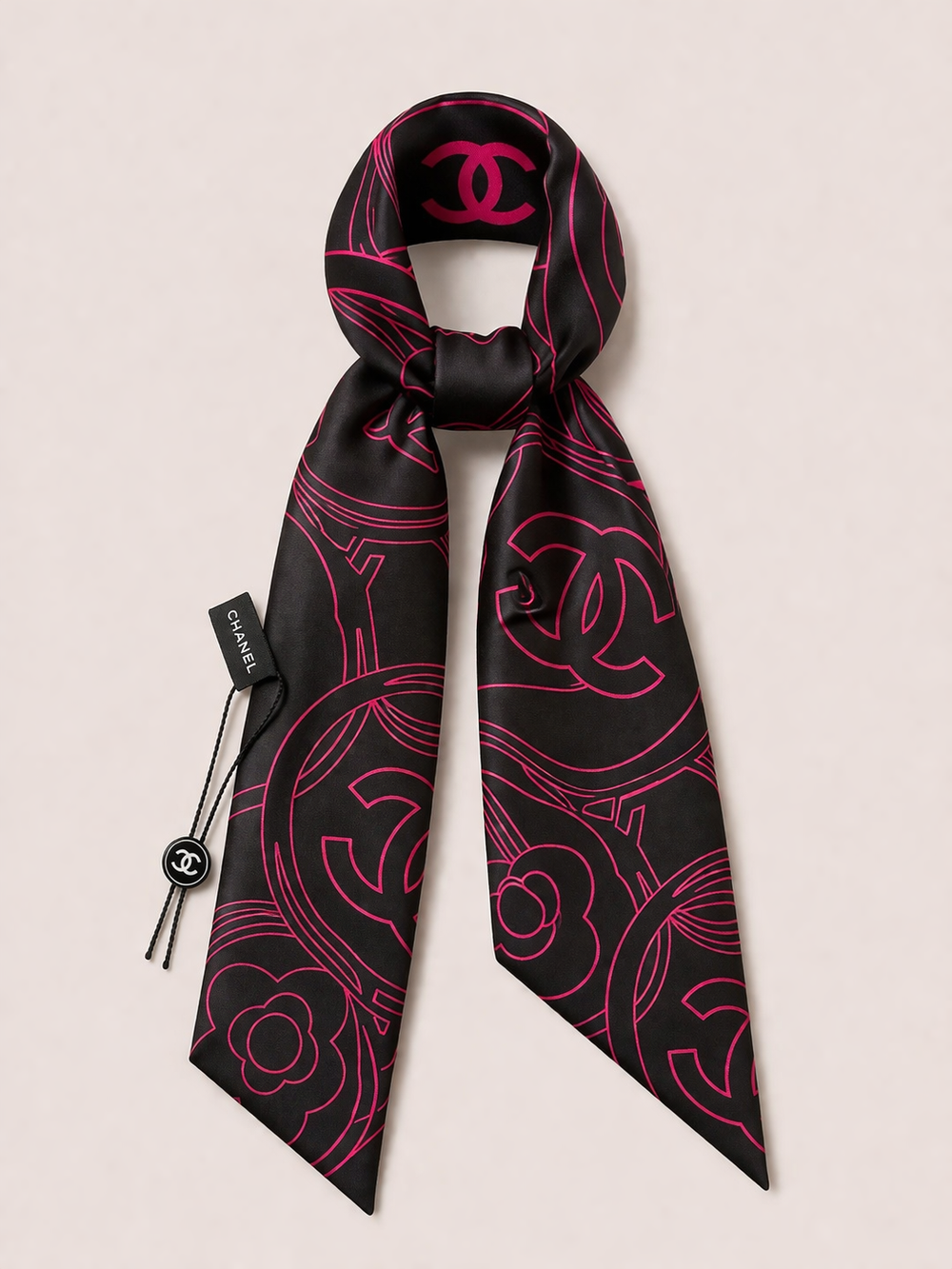 Foulard Satin Black Neon Icon