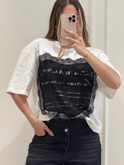 T-shirt pizzo bustier