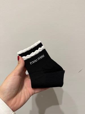 Pack due paia calzini voilant contrasto bianco/nero