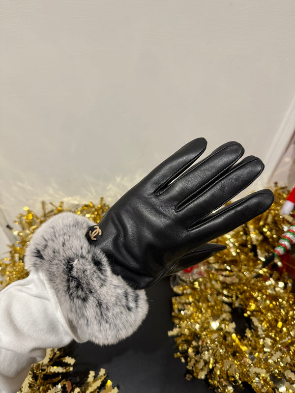 Guanti pelle ed ecofur chanel