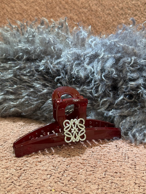 Pinza Loewe Borgogna strass misura big