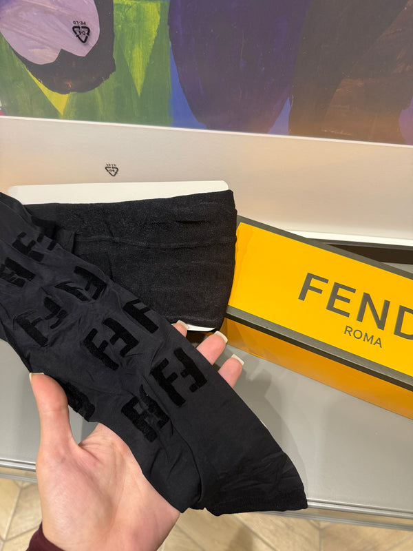 Calze logo velluto Fendi