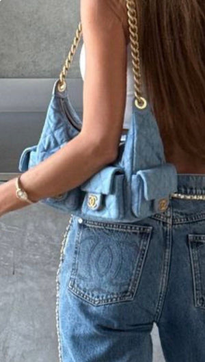 Denim chain bag