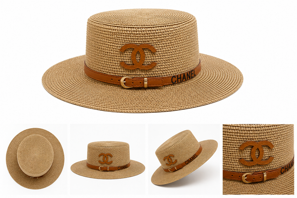 Cappello paglia rigido con cinturino cc