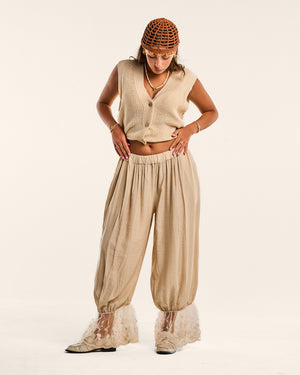 Pantalone Soft Lace Beige