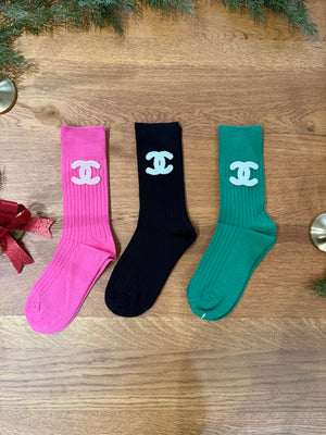 Pack tre paia calzini color chanel