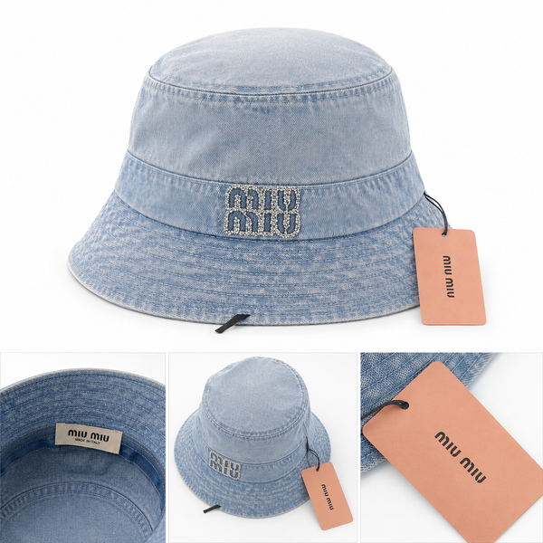 Pescatore denim light scritta miu crystal