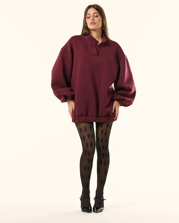 Felpa Dress oversize size con colletto