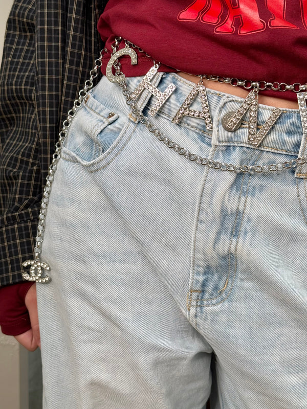 Cintura chanel con strass