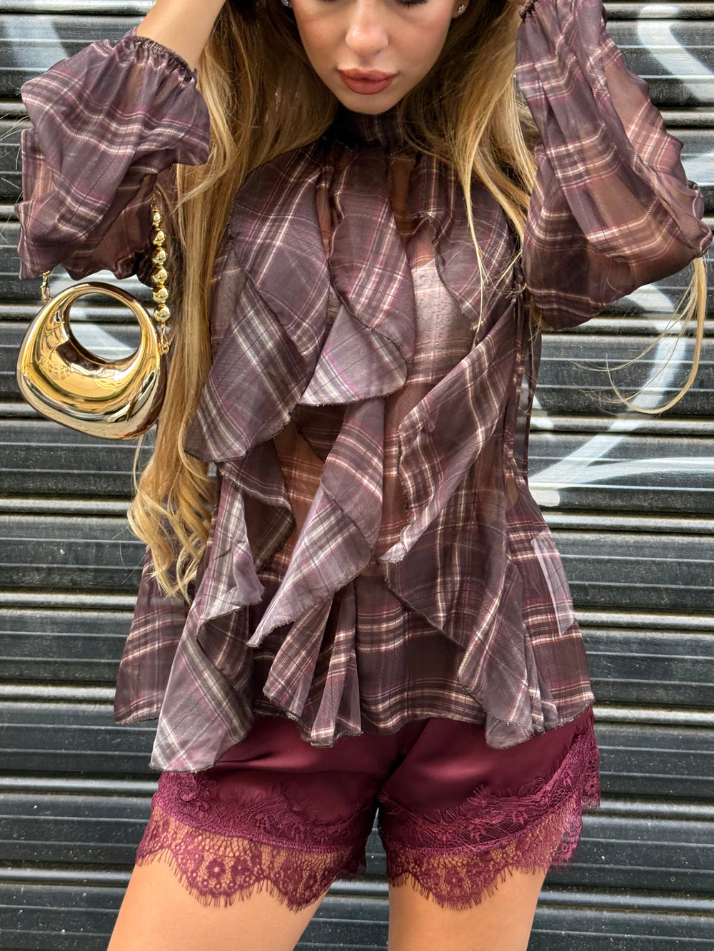 Blusa romantic check