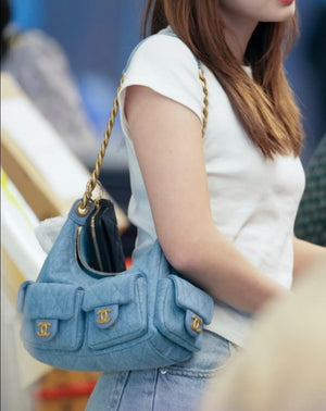 Denim chain bag