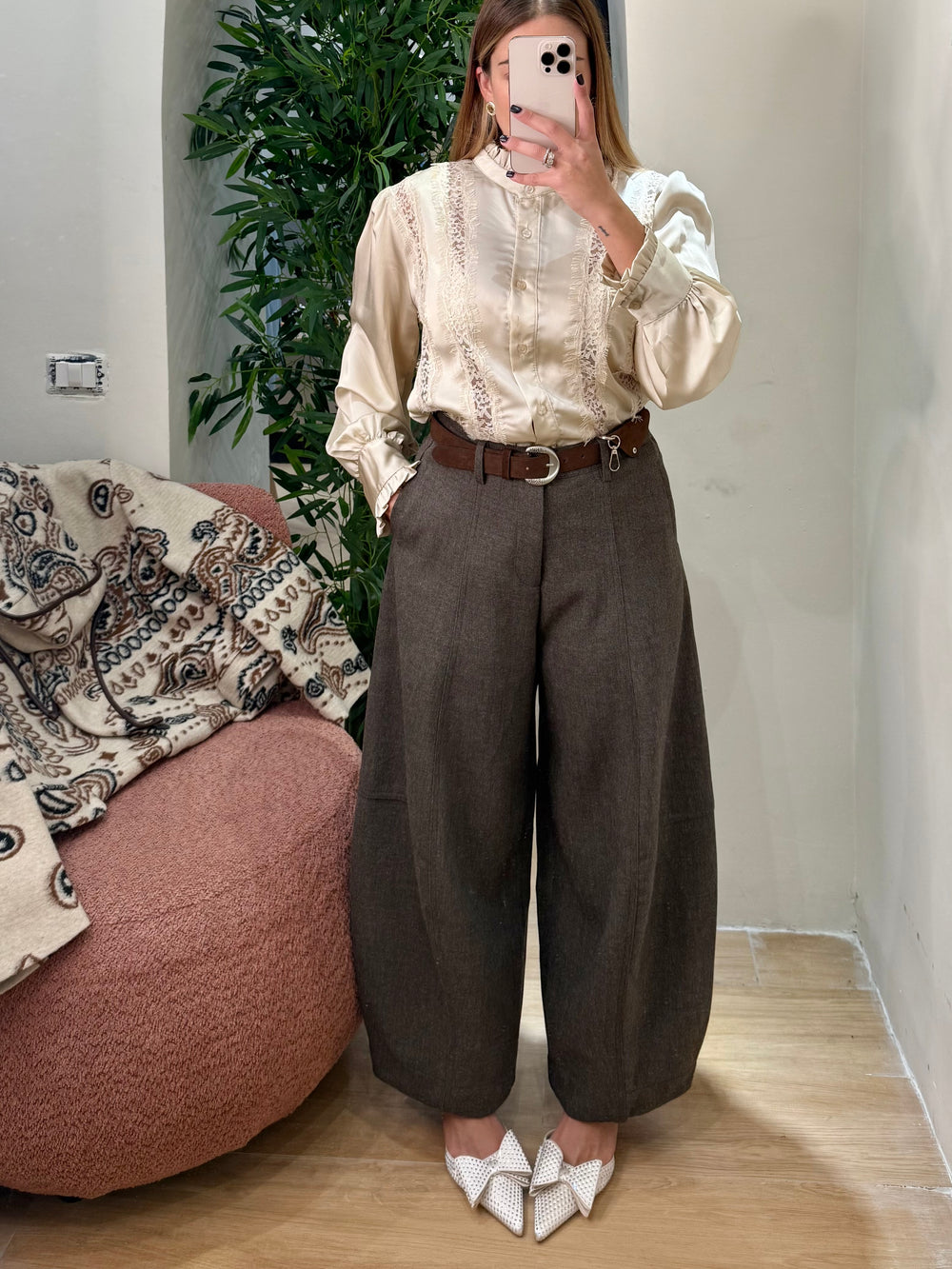 Camicetta seta e pizzo francese