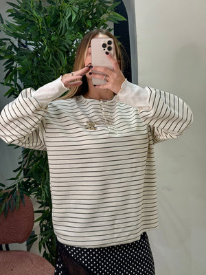 Maglia felpata over righe