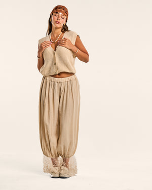 Pantalone Soft Lace Beige
