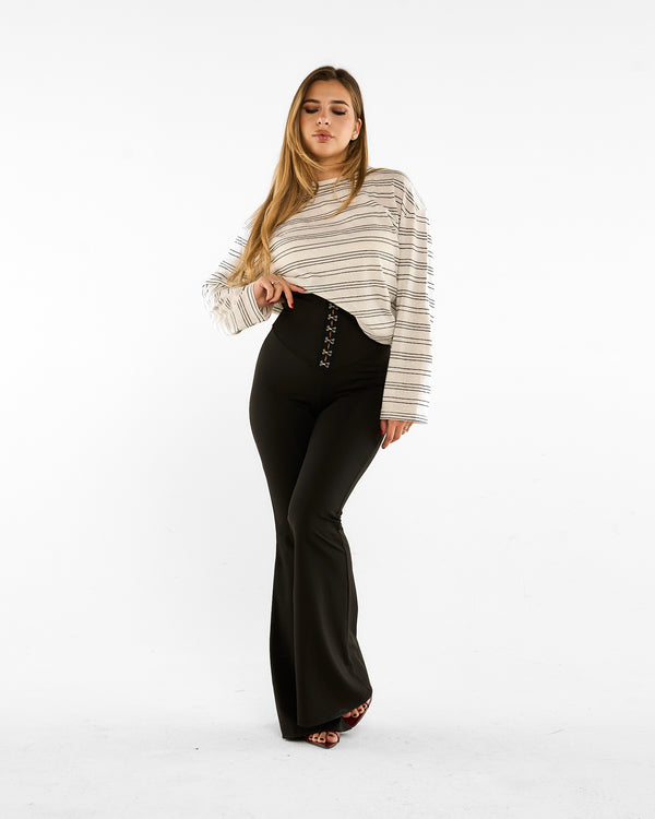 Pantalone Flare Vita Alta Nero