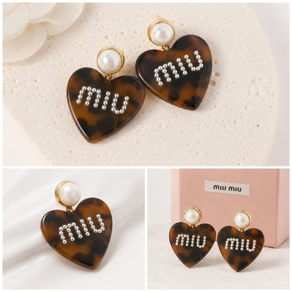 Orecchini heart e pearl mm
