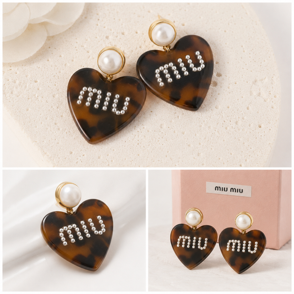 Orecchini heart e pearl mm
