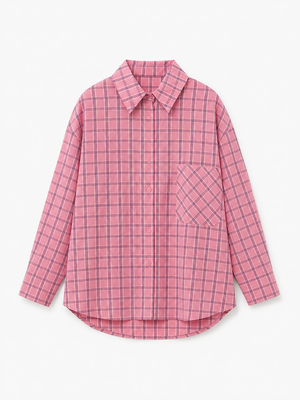 Camicia Check Pink Oversize