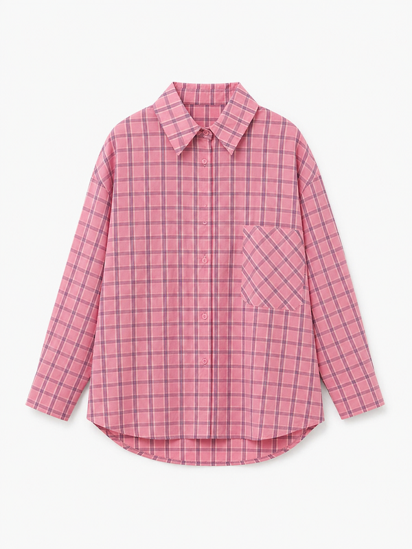 Camicia Check Pink Oversize