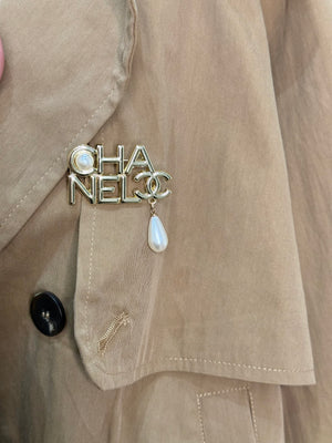 Spilla chanel perla goccia gold