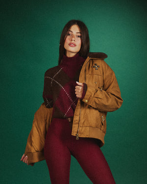 Maglione rombi collo alto