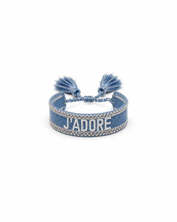 Bracciale j’adore strass azzurro
