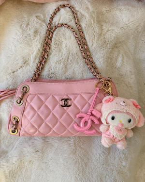 Charms cc in pelle rosa