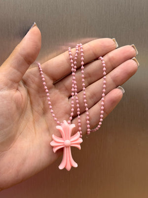 Collana chrome hearts gomma rosa