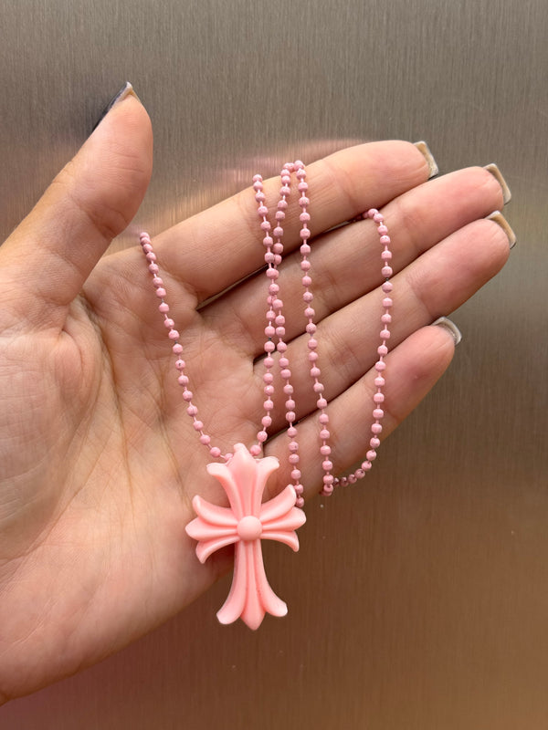 Collana chrome hearts gomma rosa