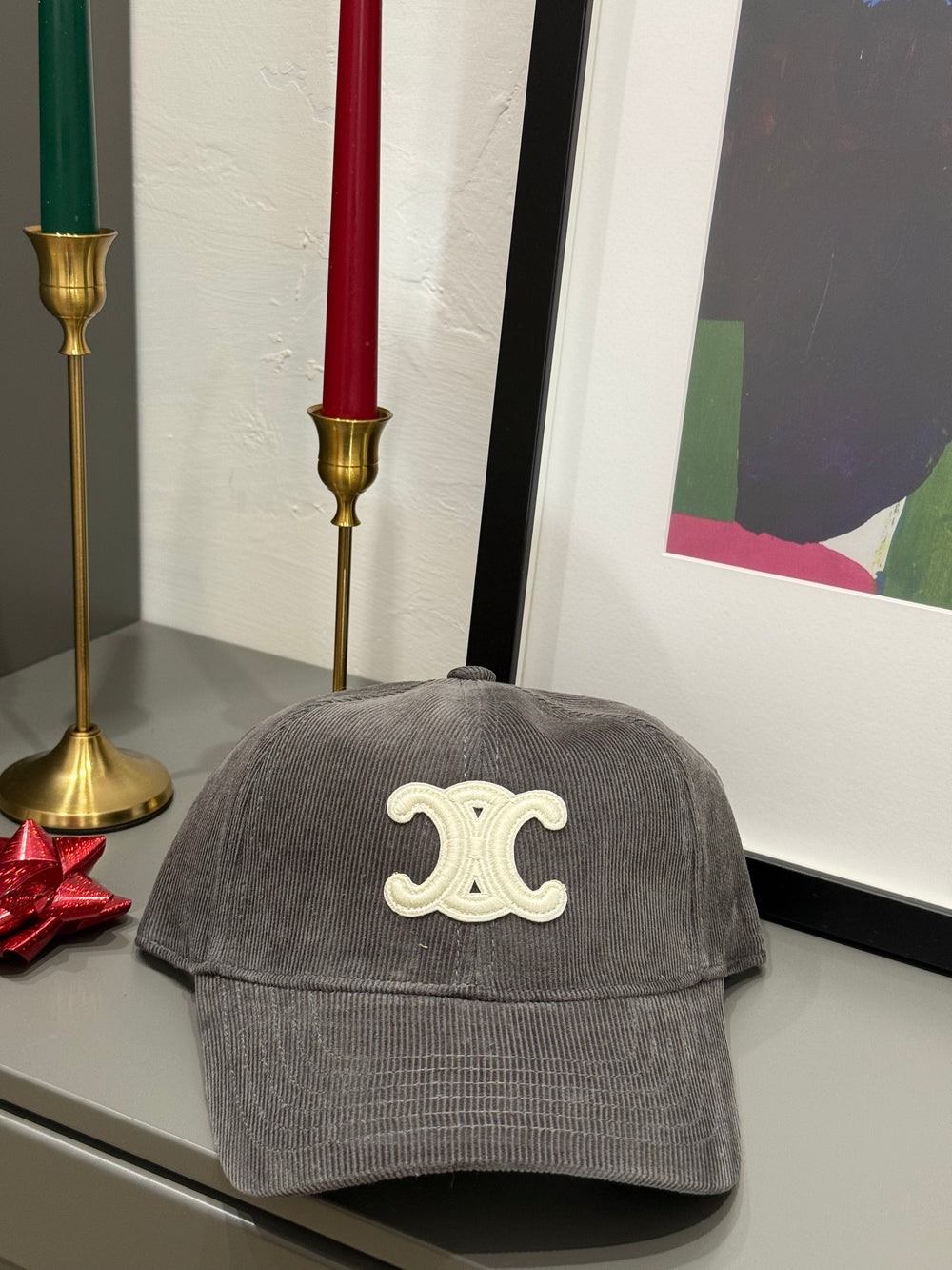 Cappello Celine grigio velluto