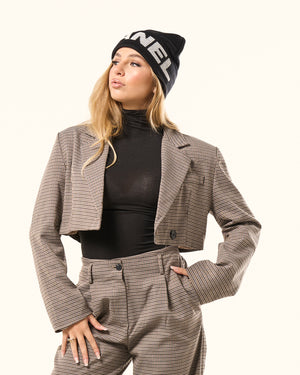 Tailleur con blazer crop