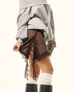 Gonna bazar satin e pizzo