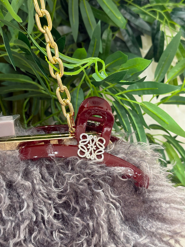 Pinza Loewe Borgogna strass misura big