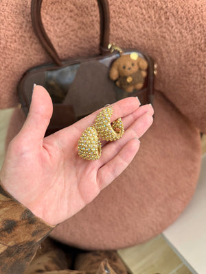 Orecchini double hoop zirconati