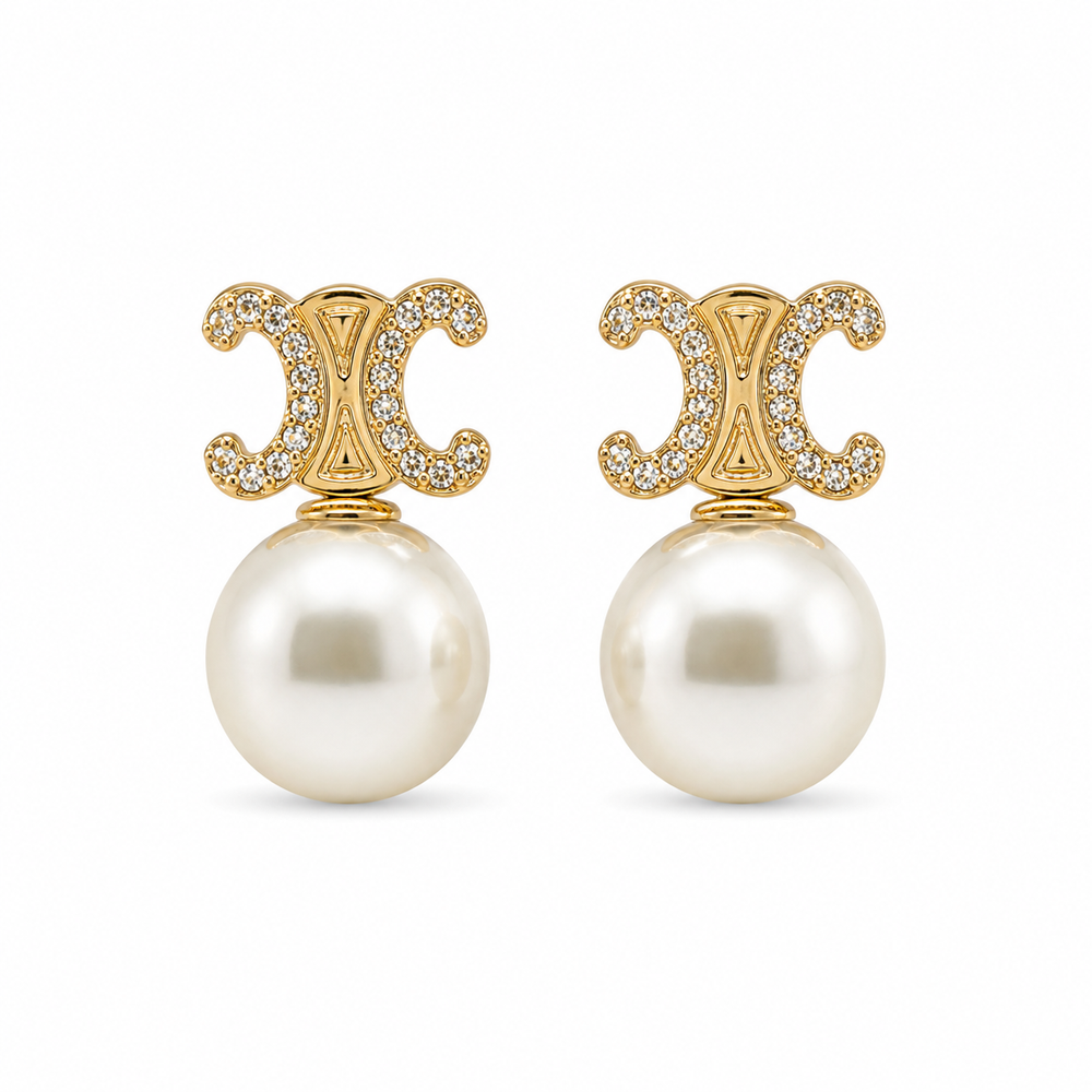 Orecchini Pearl celi Gold