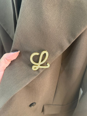 Spilla Loewe strass gold