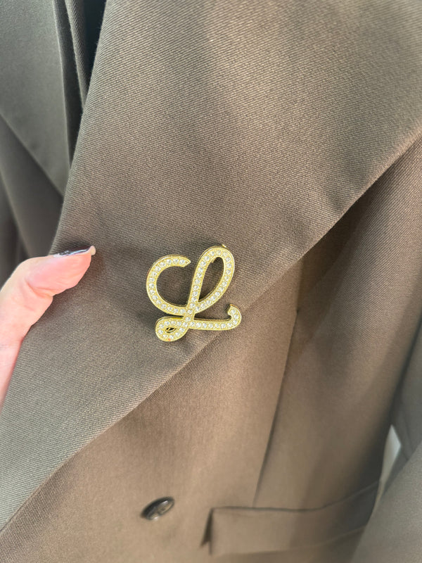 Spilla Loewe strass gold