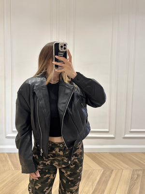 Chiodo ecopelle crop