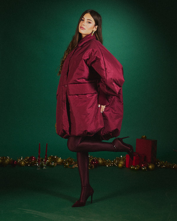 Bomber oversize Arya Borgogna