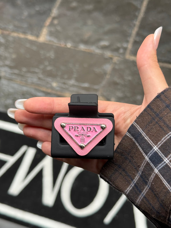 Pinza Prada Nera (logo rosa)