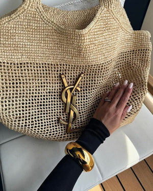 Borsa rafia con pochette ys