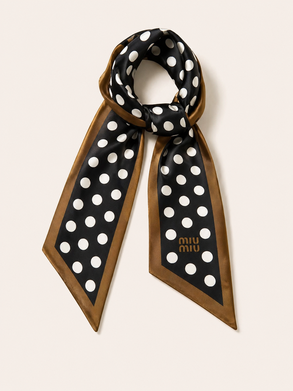 Foulard Pois Satin Nero