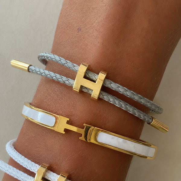 Bracciale cordoncino h grigio