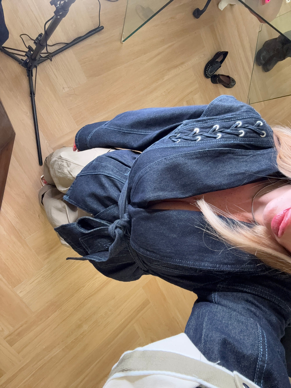 Giacca corsetto denim chic